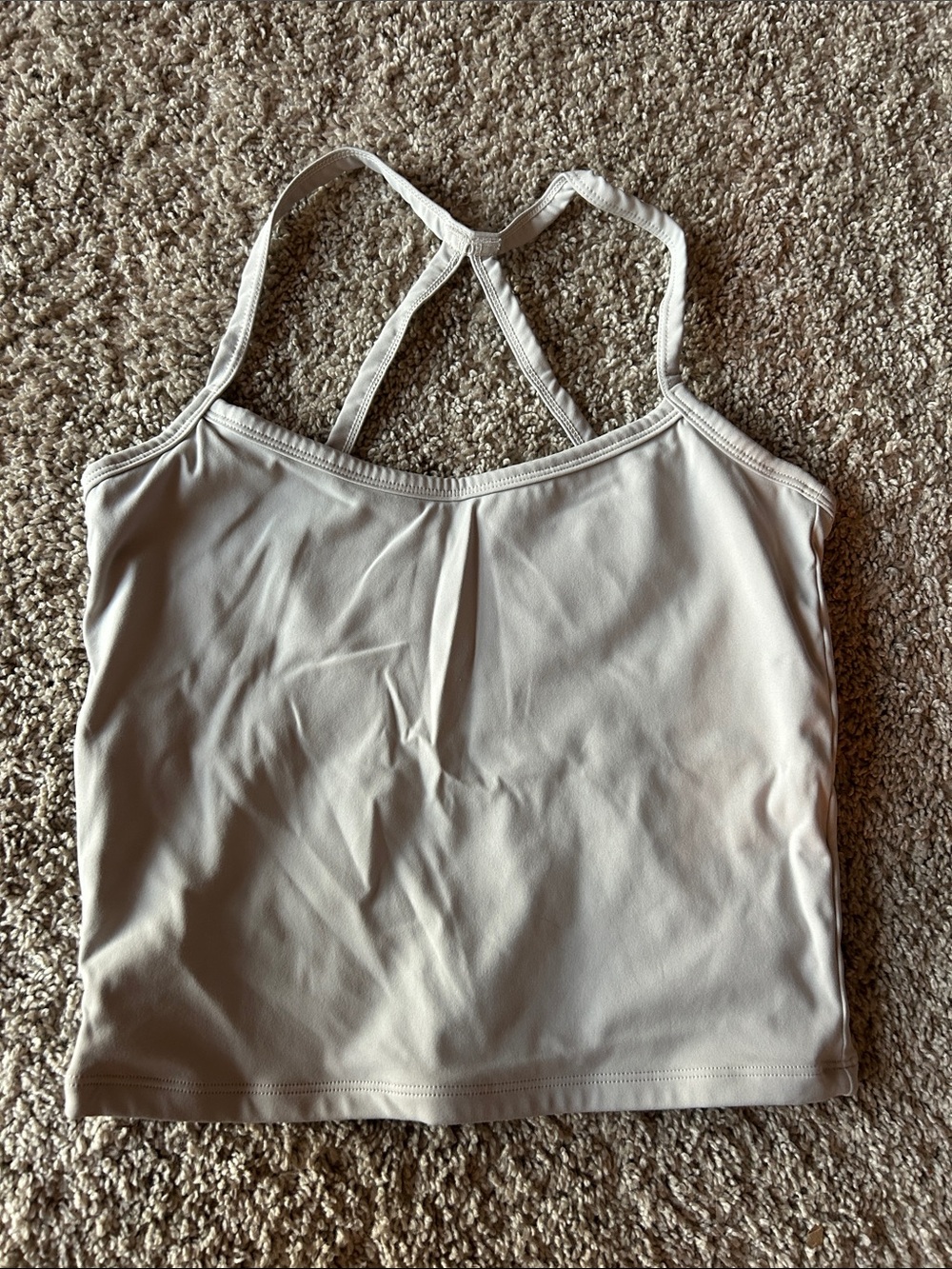 Light Beige Strappy Sports Camisole - Women's Active Layer